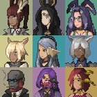 I made collages with some of the pixel portraits I've made for commissions ^^