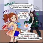 WoL comic featuring Krile and the Lalafell Lifter, G'estalt got far too ahead of himself (@SpadeGeistalt)